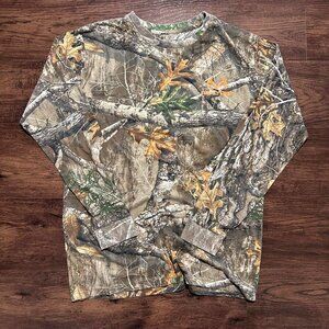 REALTREE Camo Long Sleeve Shirt - Orange Flash Logo Size L